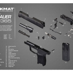 TekMat TEKR17SIG9365 Sig Sauer P365 Cleaning Mat Multi-Color Rubber 11"x17" Sig P365 Parts Diagram