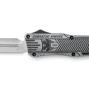 CobraTec Knives LSWCTK1LFAGNS CTK-1  Large 3.75" OTF Dagger Plain D2 Steel Blade/Stonewashed Aluminum Handle Features Glass Breaker Includes Pocket Clip