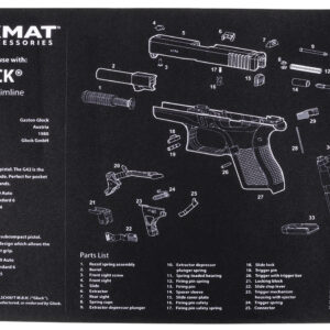 TekMat TEKR17GLOCK4243 Glock 42/43 Cleaning Mat Black/White Rubber 11"x17" Glock 42/43 Parts Diagram