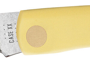 Case 00032 Sod Buster Jr.  2.80" Folding Skinner Plain Tumble Polish Chrome Vanadium Steel Blade/Yellow Synthetic Handle