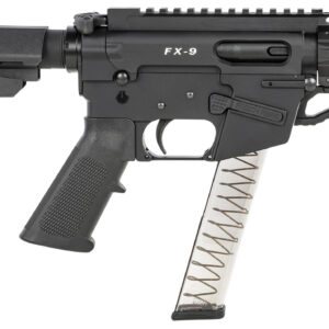 Freedom Ordnance FX9P4S FX-9  9mm Luger 31+1 4" Black Nitride Barrel w/Faux Suppressor, Black Hard Coat Anodized Aluminum Receiver, SB Tactical SBA3 Pistol Brace Stock, Black Polymer Grip