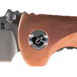 Southern Grind SG06030014 Spider Monkey  3.25" Folding Drop Point Plain Satin S35VN SS Blade, Titanium/Copper Handle, Includes Pocket Clip