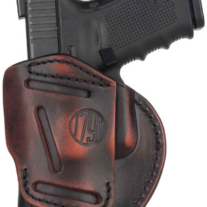 1791 Gunleather 4WH5VTGR 4-Way  IWB/OWB Size 05 Vintage Leather Belt Clip Compatible w/Glock 17/Springfield XD/S&W M&P/HK VP9 Right Hand