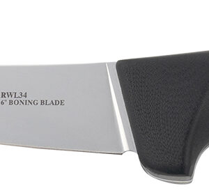 Templar Knife K6BBK362 Boning  6" Fixed Plain Damasteel Blade, 5" Black G10 Handle