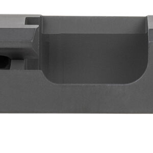 TacFire  Replacement Slide  9mm Luger Graphite Black Cerakote Stainless Steel with Optics Cut & Slide Ports for Glock 19 Gen3