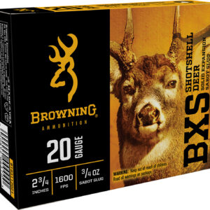 Browning Ammo B193112021 BXS  20Gauge 2.75" 3/4oz Sabot Slug Shot 5 Per Box/20 Case