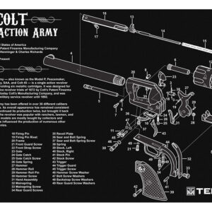 TekMat TEKR17SAA  Cleaning Mat Black/White Rubber 11"x17" Colt Revolver Army Parts Diagram
