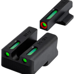 TruGlo TGTG13RS3PC TFX Pro  Green Tritium & Fiber Optic Orange Outline Front Sight Green Tritium & Fiber Optic Rear Sight