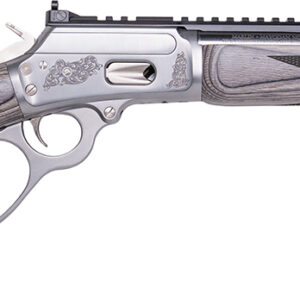 Cnc Firearms CNCMAR44 Marlin 1894 Wild Boar 44 Mag 8+1 16" Polished Threaded Barrel, Polished Engraved w/Wild Boar Stainless Steel Receiver w/Picatinny Rail Receiver, Gray Fixed Laminate Stock