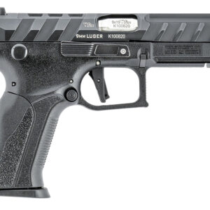 Grand Power 8588005808668 Q100 Mk23 9mm Luger 15+1 4.25" Stainless Rotating Barrel, Black Steel Optic Ready/Serrated Slide, Black Steel Frame w/Accessory Rail & Beavertail, Textured Grip