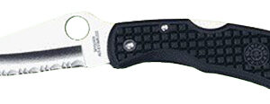 Spyderco  Endura  3.75" Folding Clip Point Serrated VG-10 SS Blade/Black  Textured FRN Handle Includes Pocket Clip
