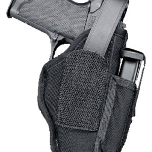 Uncle Mike's 70160 Sidekick Hip Holster IWB/OWB Size 16 Black Kodra Nylon Belt Clip Fits Med/Large Semi Autos Fits 3.25-3.75" Barrel Ambidextrous