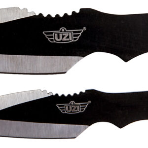 Uzi Accessories UZKTRW002 Throwing Knives  Fixed Spear Point Plain Black Stainless Steel Blade Black Stainless Steel Handle Includes