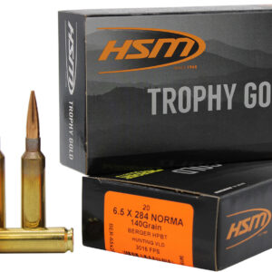 HSM 65X284140VLD Trophy Gold Extended Range 6.5x284 Norma 140 gr Berger Hunting VLD Match 20 Per Box/ 20 Case