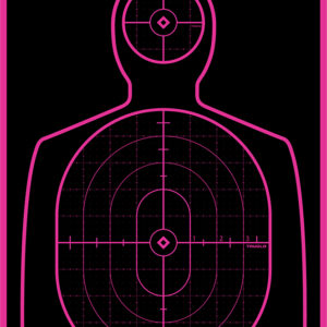 TruGlo TG13P6 Tru-See Handgun Target Self-Adhesive Heavy Paper Black/Pink 12"x18" Silhouette 6 Pack