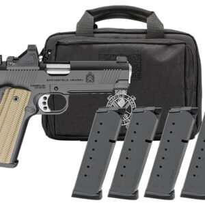 SPRINGFIELD ARMORY 1911 OPERATOR 4.25" 45ACP PSTL BLK AOS U NOTCH W/ TRITM, VIRIDIAN RFX11,BAG,4 MAG
