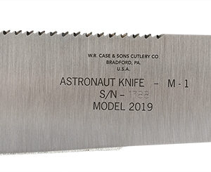 Case 12019 Astronaut M-1 Commemorative 11.75" Fixed Machete Plain/Saw As-Ground High Carbon Steel Blade/Smooth White Synthetic Handle