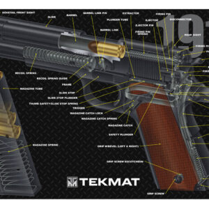 TekMat TEKR171911CA  Cleaning Mat Multi-Color Rubber 11"x17" 1911 3D Cutaway