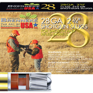Brenneke SL282BR Brenneke 28  28Gauge 2.75" 5/8oz Slug Shot 5 Per Box/50 Case