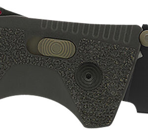 S.O.G SOG11120341 Trident AT 3.70" Folding Clip Point Plain Black TiNi Cryo D2 Steel Blade/Olive Drab w/FDE Accents GRN Handle Features Line Cutter/Glass Breaker