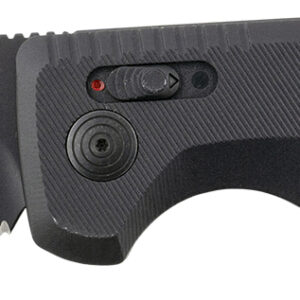 S.O.G SOG15380457 SOG-TAC Auto 3.43" Folding Tanto Part Serrated Black TiNi Cryo D2 Steel Blade Black Micro-Textured Anodized Aluminum Handle Includes Pocket Clip