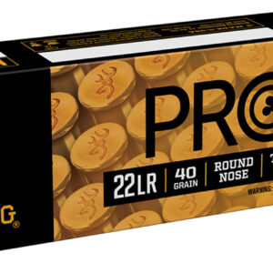 Browning Ammo B194122101 Pro22  22LR 40gr Lead Round Nose 100 Per Box/20 Case