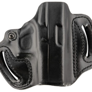 DeSantis Gunhide 086BA8BZ0 Mini Slide  OWB Black Leather Belt Slide Fits Glock 43/43x/48 Belt 1.75" Wide Black Hand