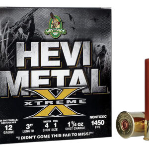 HEVI-Shot HS38122 HEVI-Metal Extreme 12Gauge 3" 1 1/4oz Steel/Tungsten 4/1Shot 25 Per Box/10 Case
