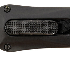 Steel River Knives MA163BD Spartan  Mini 2.70" OTF Dagger Plain Black/Silver 440C SS Blade/ Black w/Carbon Fiber Inlay Aluminum Zinc Alloy Handle