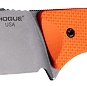 Hogue 35850 Extrak  XL 3.90" Fixed Clip Point Plain Stone Tumbled CPM M4 Tool Steel Blade, Blaze Orange Textured G10 Scales Handle
