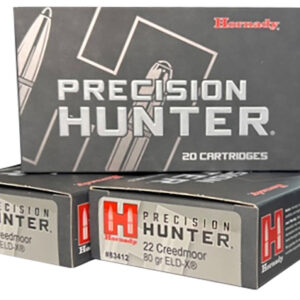 Hornady 83412 Precision Hunter  22 Creedmoor 80 gr ELD-X 20 Per Box/10 Cs