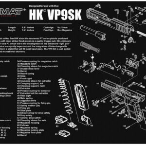 TekMat TEKR17HKVP9SK HK VP9SK Cleaning Mat Black/White Rubber 11"x17" HK VP9SK Parts Diagram