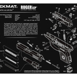 TekMat TEKR17RUGERLCP Ruger LCP Cleaning Mat Black/White Rubber 11"x17" Ruger LCP Parts Diagram