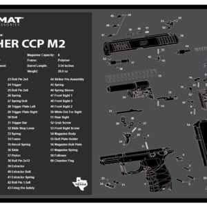 TekMat TEKR17WALCCPM2 Walther CCP M2 Cleaning Mat Black/White Rubber 11"x17" Walther CCP M2 Parts Diagram