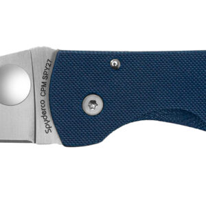 Spyderco C264GPCBL MicroJimbo  2.45" Folding Wharncliffe Plain Satin CPM SPY27 SS Blade, Cobalt Blue G10 Handle