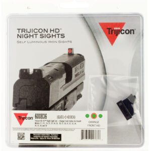 Trijicon 600836 HD XR Night Sights  Green/Tritium Orange Outline Front Sight-Green Tritium Black Outline Rear Sight Glock 17/17L/19/22 Standard Frame