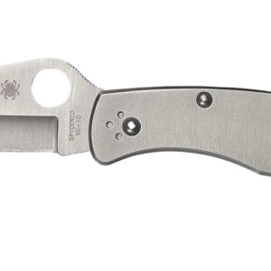 Spyderco C07P Police  4.13" Folding Spear Point Plain VG-10 SS Blade Stainless Includes Pocket Clip