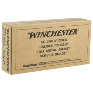 WINCHESTER SERVICE GRADE 40SW 165G FMJ 50RD BX 500RD CASE