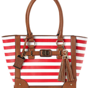 Bulldog BDP051 Tote Purse w/Holster Cherry Stripe Leather Most Sm Pistols & Revolvers Right Hand