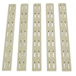BCM KMRRPFDE5 KeyMod Rail Panel Kit  AR-15 Flat Dark Earth Polymer 5 Pack
