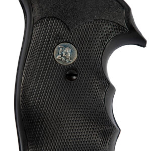 Pachmayr 05056 Decelerator Grip Checkered Black Rubber with Finger Grooves for S&W N Frame with Square Butt