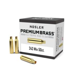 Nosler Unprimed Brass Rifle Cartridge Cases .243 Win 50/ct